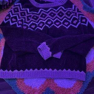 Abercrombie & Fitch Purple Geometric Sweater